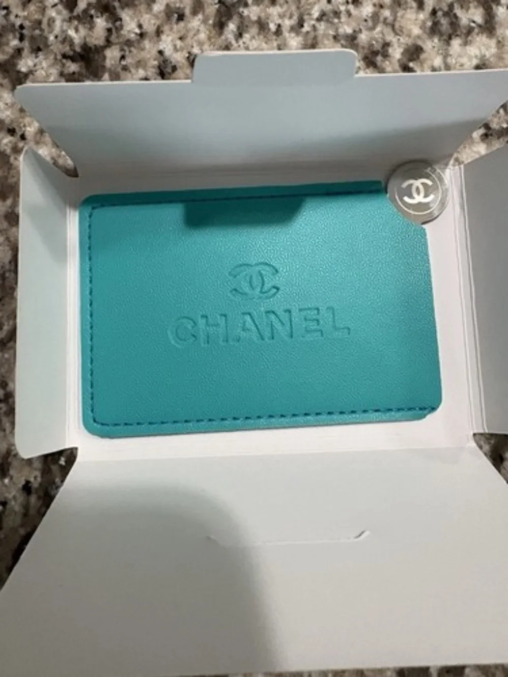 NIB CHANEL TEAL  Metallic Mirror with case